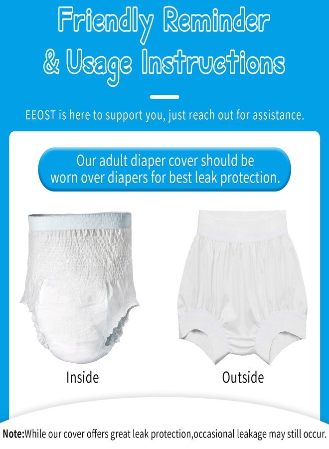 EEOST Adult Diaper Cover, Leakproof Waterproof Reusable Plastic Pants for Incontinence – Noiseless & Comfortable Protection for Men and Women (WhiteL) - Image 4